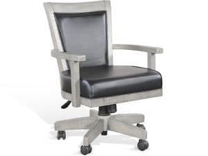 Sunny Designs Alpine Grey Game Chair with Casters Cushioned Seat & Back