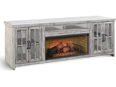 Sunny Designs Alpine Grey Media TV Stand Console with Fireplace Option