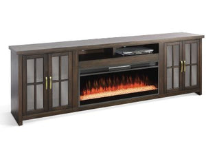 Sunny Designs Americana Coffee Bean Media TV Stand Console with Fireplace Option