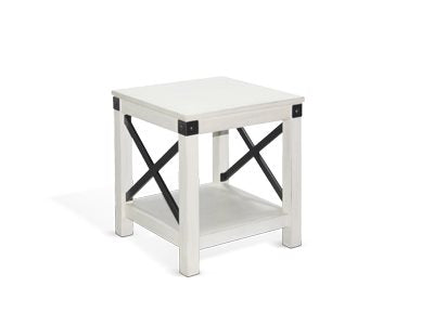 Sunny Designs Bayside Marble White End Table
