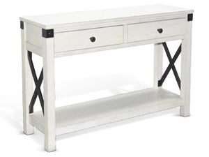 Sunny Designs Bayside Marble White Sofa Table