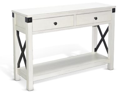 Sunny Designs Bayside Marble White Sofa Table