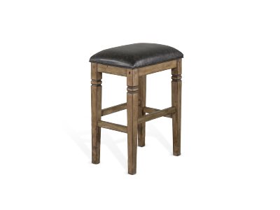 Sunny Designs Doe Valley Buckskin Backless Stool with Cushioned Seat