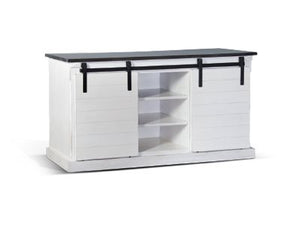 Sunny Designs European Cottage Barn Door 65 Inch TV Stand Console
