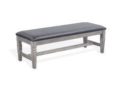 Sunny Designs Homestead Hills Tobacco Leaf & Alpine Grey Hill Bench Cushioned Seat