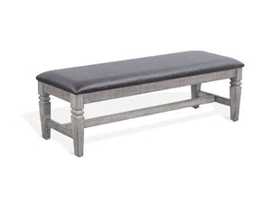 Sunny Designs Homestead Hills Tobacco Leaf & Alpine Grey Hill Bench Cushioned Seat