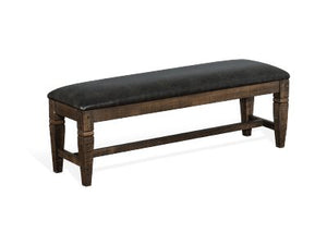 Sunny Designs Homestead Tobacco Leaf Bench with Cushioned Seat