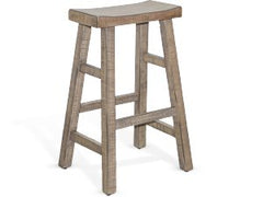 Sunny Designs Marina Beach Pebble 30 Inch Saddle Seat Stool with Wood Seat