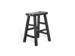 Sunny Designs Marina Black Sand 24 Inch Saddle Seat Counter-Height Stool with Wooden Seat