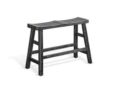 Sunny Designs Marina Black Sand 24 Inch Wood Seat Counter-Height Bench
