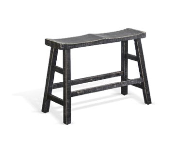 Sunny Designs Marina Black Sand 24 Inch Wood Seat Counter-Height Bench