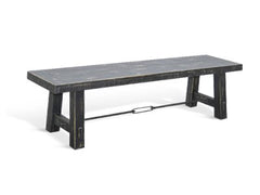 Sunny Designs Marina Black Sand 64 Inch Bench with Turnbuckle Wood Seat