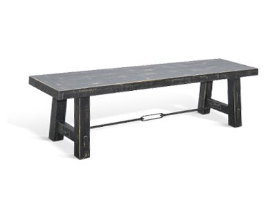 Sunny Designs Marina Black Sand 64 Inch Bench with Turnbuckle Wood Seat
