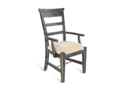 Sunny Designs Marina Black Sand Arm Dining Chair Cushioned Seat