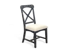 Sunny Designs Marina Black Sand Dining Chair with Cushioned Seat
