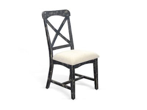 Sunny Designs Marina Black Sand Dining Chair with Cushioned Seat