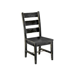Sunny Designs Marina Black Sand Ladderback Dining Chair with Turnbuckle Stretchers & Wood Seat