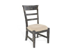 Sunny Designs Marina Black Sand White Sand Side Dining Chair Cushioned Seat