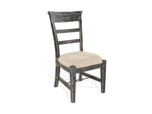 Sunny Designs Marina Black Sand White Sand Side Dining Chair Cushioned Seat