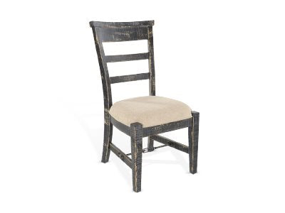 Sunny Designs Marina Black Sand White Sand Side Dining Chair Cushioned Seat