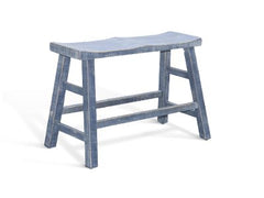Sunny Designs Marina Ocean Blue 24 Inch Wood Seat Counter-Height Bench