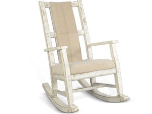 Sunny Designs Marina White Sand Rocker Cushioned Seat & Back