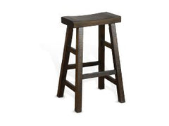 Sunny Designs Marina White Sand Saddle Seat Stool with Wood Seat