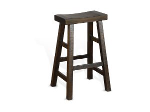 Sunny Designs Marina White Sand Saddle Seat Stool with Wood Seat