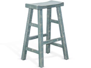 Sunny Designs Marina White Sand Sea Grass 30 Inch Saddle Seat Stool with Wood Seat