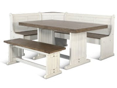 Sunny Designs Pasadena Marble White & Buck Skin Breakfast Nook