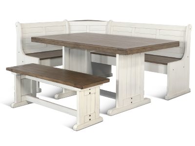 Sunny Designs Pasadena Marble White & Buck Skin Breakfast Nook