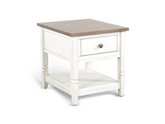 Sunny Designs Pasadena Marble White & Buckskin End Table