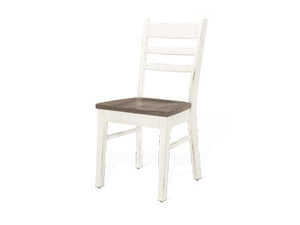Sunny Designs Pasadena Marble White & Buck Skin Ladderback Dining Chair