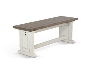 Sunny Designs Pasadena Marble White & Buck Skin Side Bench