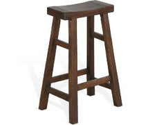 Sunny Designs Santa Fe Dark Chocolate 30 Inch Saddle Seat Stool Wood Seat