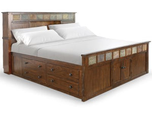 Sunny Designs Santa Fe Dark Chocolate Queen Storage Bed with Slate