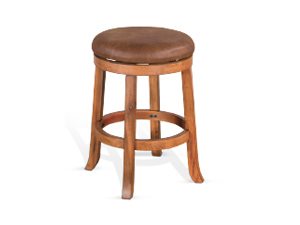 Sunny Designs Sedona Rustic Oak 24 Inch Swivel Counter-Height Stool with Cushioned Seat