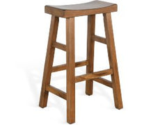 Sunny Designs Sedona Rustic Oak 30 Inch Saddle Seat Stool with Wood Seat