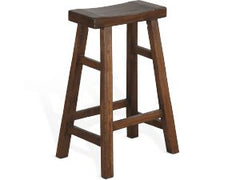 Sunny Designs Tuscany Vintage Mocha 30 Inch Saddle Seat Stool Wood Seat