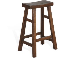 Sunny Designs Tuscany Vintage Mocha 30 Inch Saddle Seat Stool Wood Seat