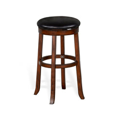 Sunny Designs Tuscany Vintage Mocha 30 Inch Swivel Counter-Height Stool with Cushioned Seat
