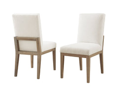 Vaughan-Bassett Dovetail Dining Bleached White Upholstered Side Dining Chair White Fabric