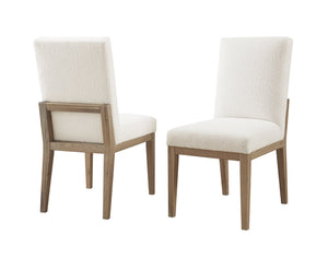 Vaughan-Bassett Dovetail Dining Bleached White Upholstered Side Dining Chair White Fabric