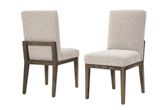 Vaughan-Bassett Dovetail Dining Aged Grey Upholstered Side Dining Chair Grey Fabric