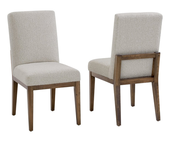 Vaughan-Bassett Crafted Cherry Dining Medium Upholstered Side Dining Chair Oatmeal Fabric