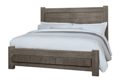 Vaughan-Bassett Dovetail Mystic Grey King Poster Bed with 6X6 Footboard