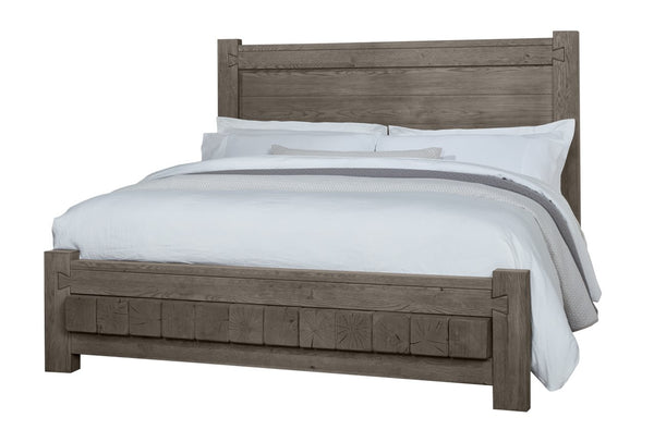 Vaughan-Bassett Dovetail Mystic Grey King Poster Bed with 6X6 Footboard