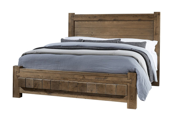 Vaughan-Bassett Dovetail Natural King Poster Bed with 6X6 Footboard