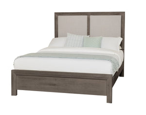 Vaughan-Bassett Custom Express Driftwood Grey California King Upholstered Bed Pebble