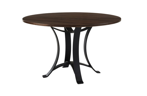 Vaughan-Bassett Crafted Cherry Dining Dark 48 Inch Round Table with Metal Base